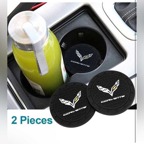 Corvette Car Cup Holder Coasters set of 2 NWT - Picture 5 of 7